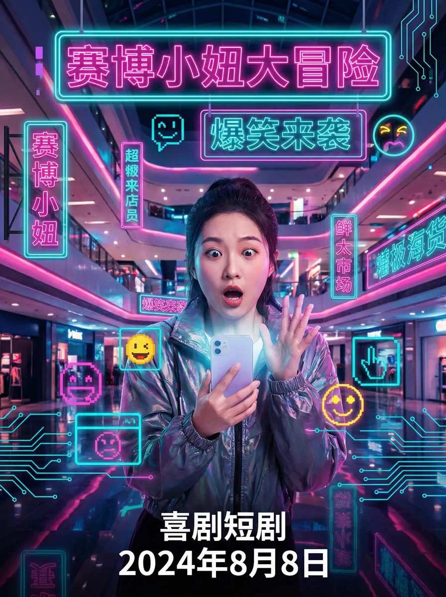 小视频 搞笑喜剧短剧 - 赛博小妞大冒险海报